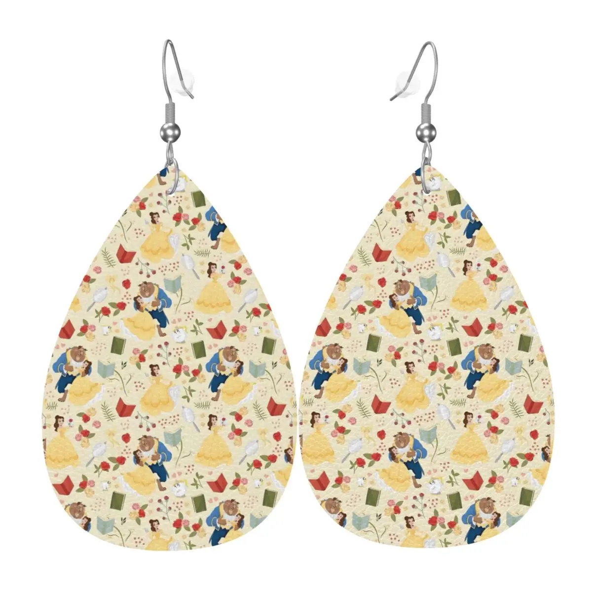 

Custom Beauty And The Beast PVC Leather Earrings Dangle Earrings Jewelry For Women For Wife Mother Gift