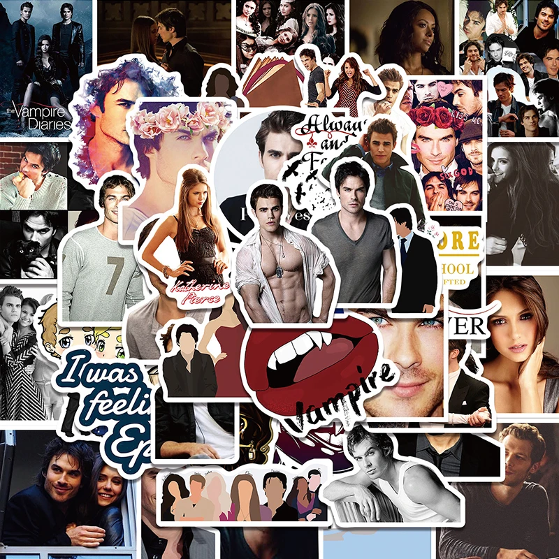 50 pz The Vampire Diaries TV Play Film adesivi Graffiti fai da te tazza d'acqua valigia impermeabile originalità Sticker