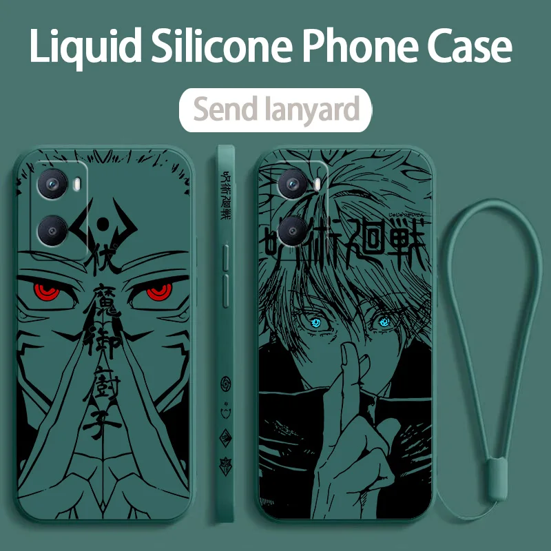 Jujutsu Kaisen Anime CUTE For OPPO A96 A94 A76 A74 A73 A57 A55 A54 A52 A53 A38 A31 A16 A9 A5 Liquid Left Rope Phone Case image 2