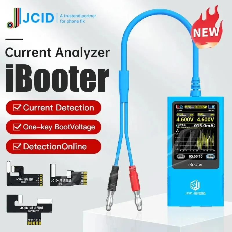 JC iBooter Current Analyzer Precision Fault Date Diagnosis Boot Voltage Real-time Pointer and Digital Display for IOS Android