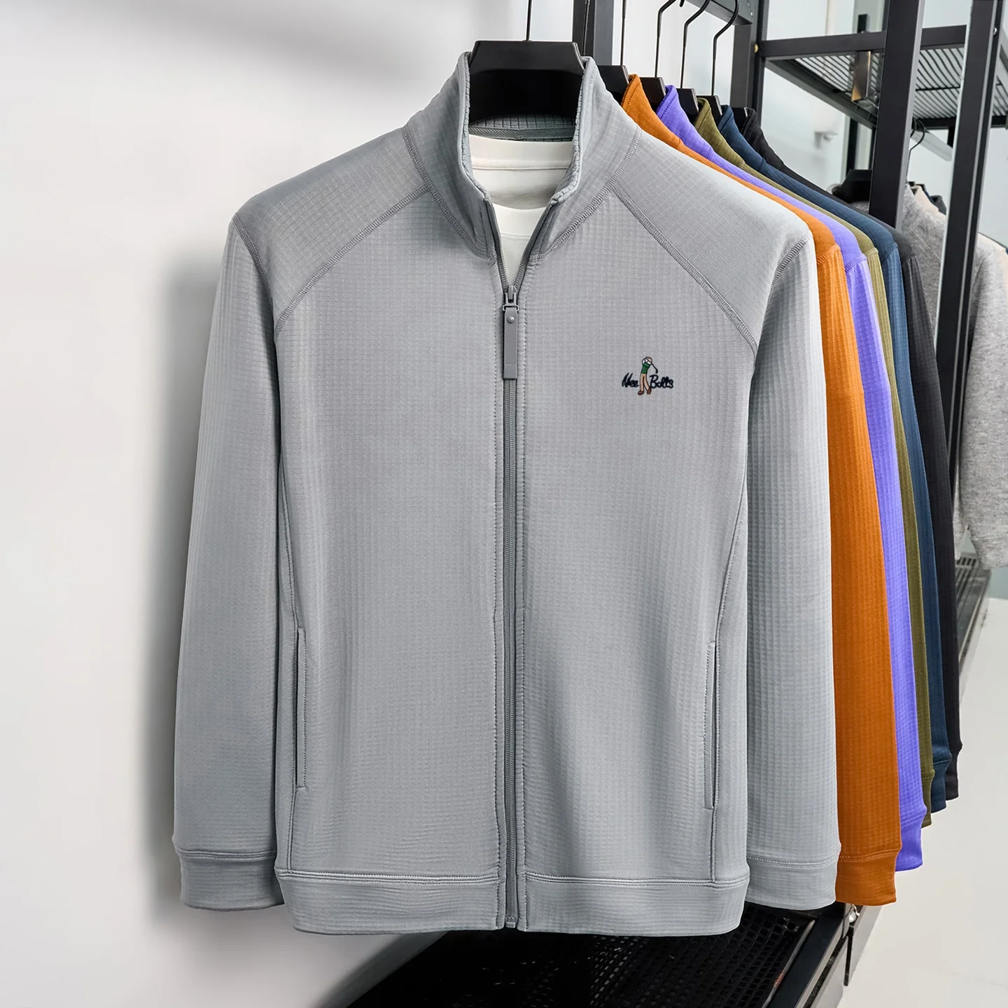 Luxusmarke Herren Jacke Designer neue Mode raffinierte Cartoon Muster Golf Freizeit weiche Komfort Reißverschluss Mantel – Detail 7