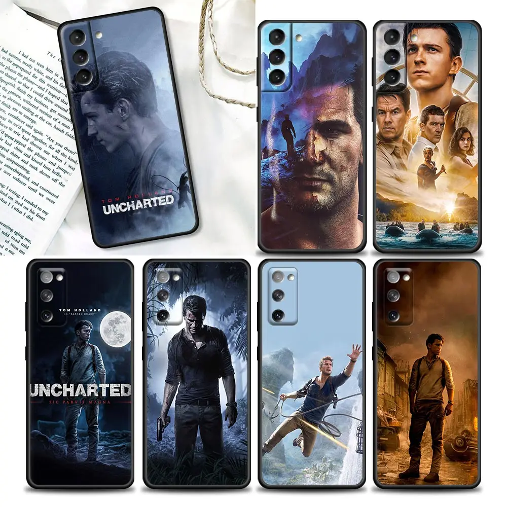 Uncharted Tom-Holland Phone Case For Samsung Galaxy S24 S23 Ultra 5G S20 S21 FE S10 S9 S22 S24 Plus Cases Black TPU Soft Cover