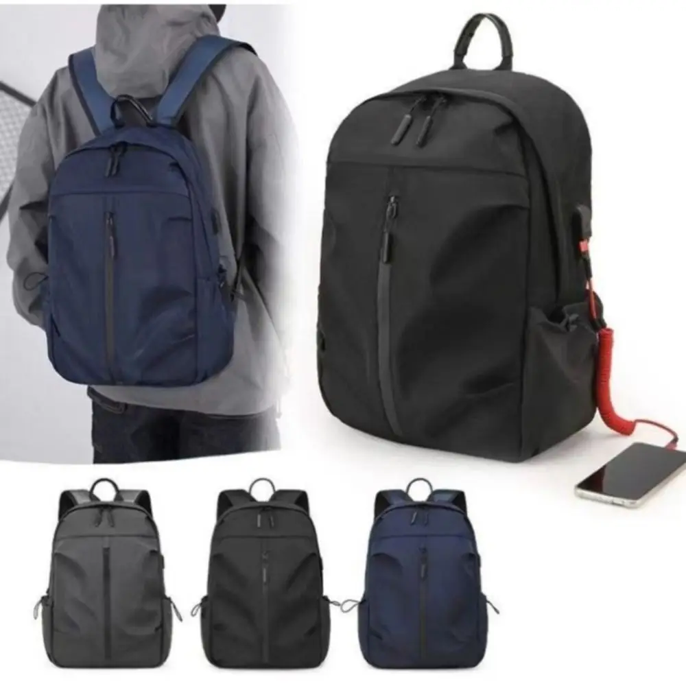 High Quality Nylon Versatile Backpack Grey Black Blue Washable Computer Bag Large Capacity School Student Backpack Men Women