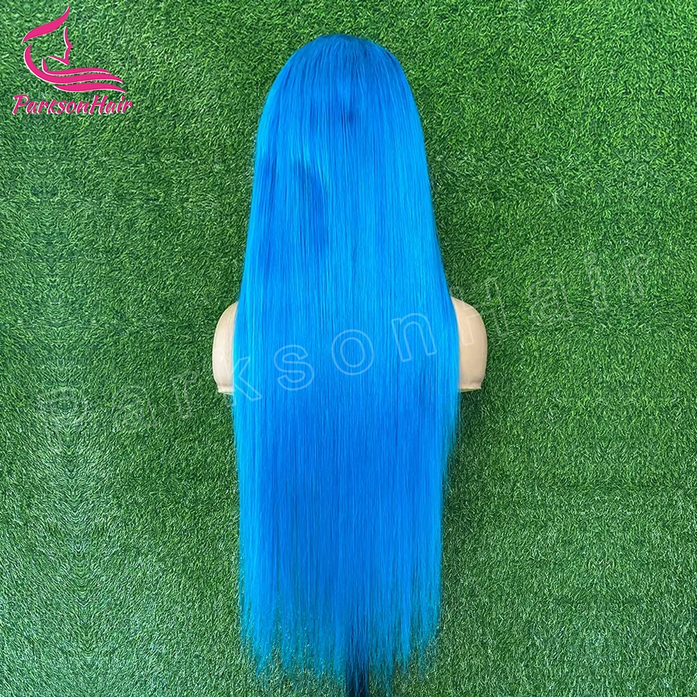 Peluca de cabello humano con frente de encaje transparente 13X4 13x6, color brasileño, pelucas de cabello humano 613 para mujeres prearrancadas