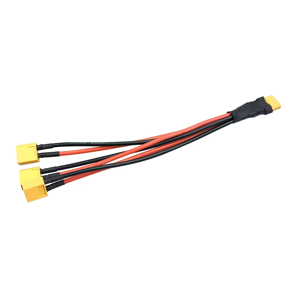 XT-60 Parallels Battery Plugs Male/Female Cable Dual Extension Y Splitter/ 3-Way connector 14AWG Silicone Wire for RC Battery