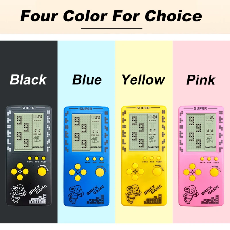 Creative Block Brick Console Game Brick Games Tank Battle Racing Puzzle Retro Handheld Portable Game Toys Children Festival Gift