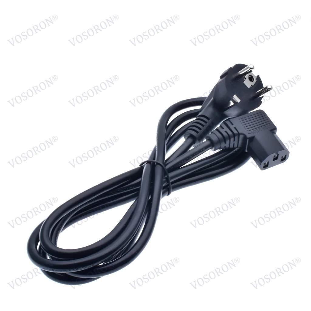 1.8M/6FT C13 IEC Kettle 90 right angle Degree to European 2 pin Round AC EU Plug Power Cable Lead Cord PC 180CM