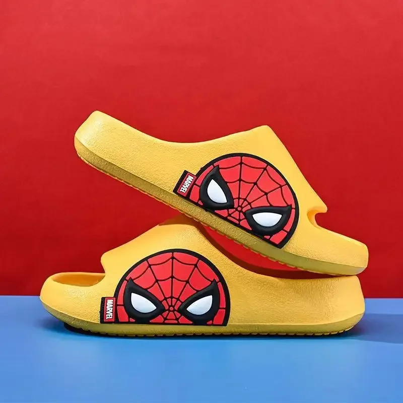 Disney Kids Slippers for Boys Summer Beach Indoor Slippers Cartoon Spiderman Home Soft Non-Slip Children Slippers Garden Shoes