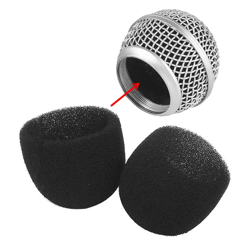 Защитная внутренняя пена для микрофона, 2 шт., для Shure SM58 SLX24 PGX24 PG58 BETA58A, чехол для микрофона, студийная губка для ветрового стекла, крышка для микрофона