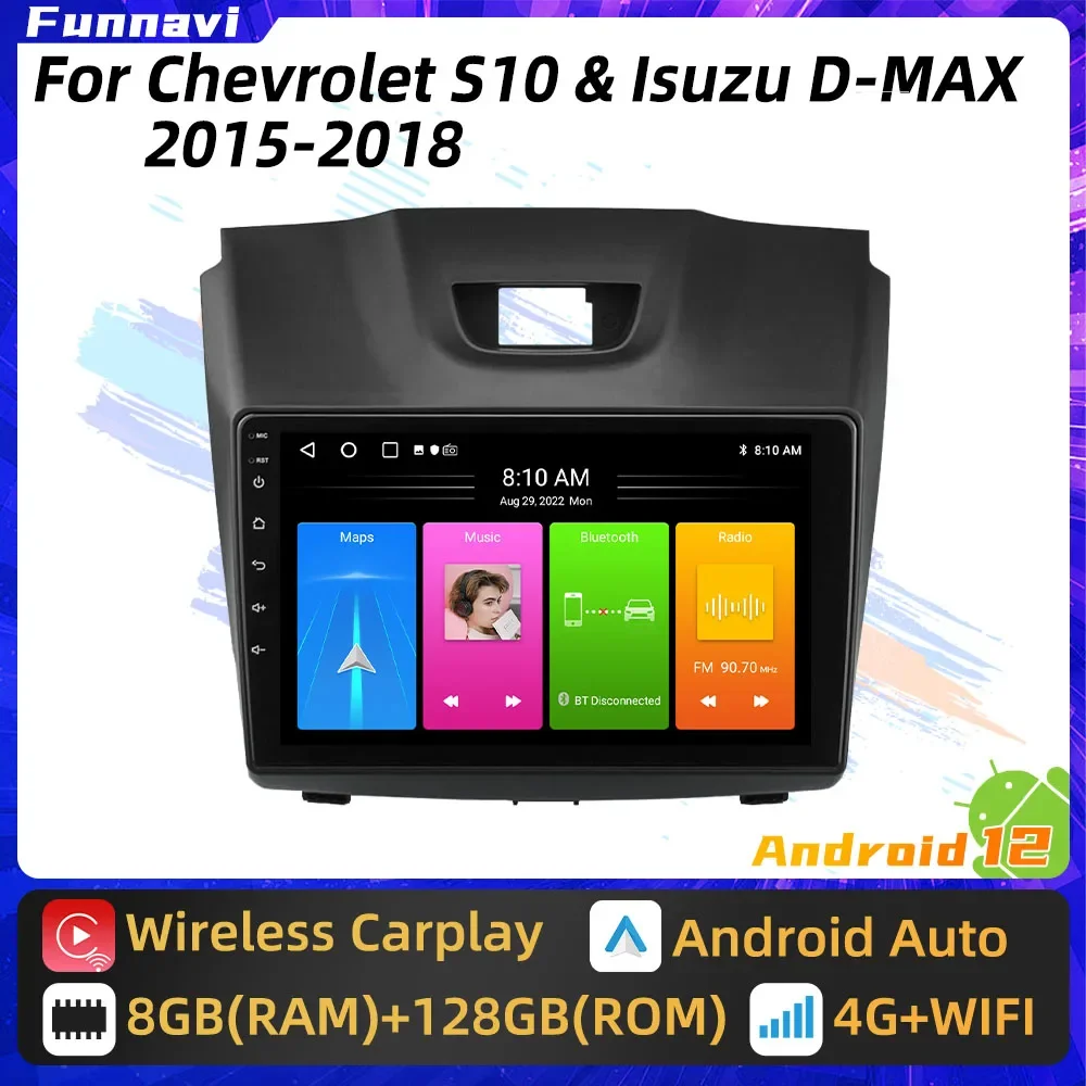 2 Din Android Car Radio for Chevrolet S10 Isuzu DMAX D-Max 2014 - 2018 GPS Navigation Stereo Multimedia Player Autoradio Carplay