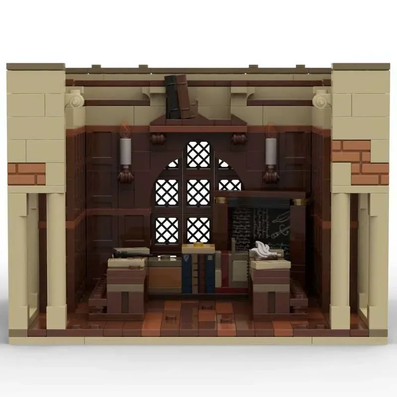 Modelo de película Moc, bloques de construcción, habitación común/clase de transfiguración/encanto, modelo de aula, montaje DIY, juguetes de construcción, regalos