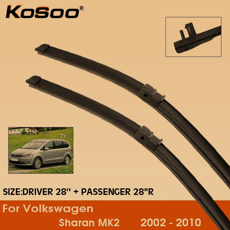 

Car Wiper Blade For Volkswagen Sharan MK2 2002-2010 Windshield Rubber Silicon Refill Front Window Wiper 28"+28"R Accessorie