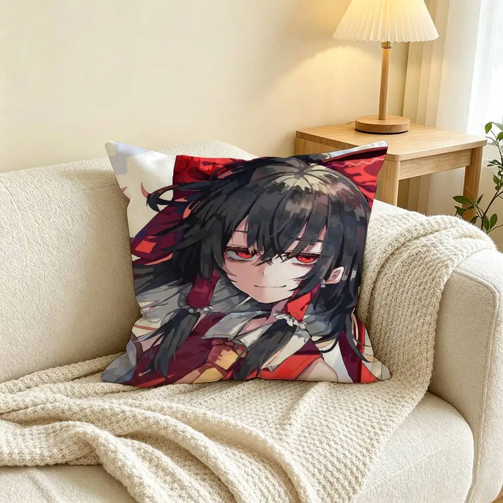 Game T-Touhou P-Project  Square Double-Sided printed Pillow Case Bedroom Bedside Pillow Sofa Cushion Cover