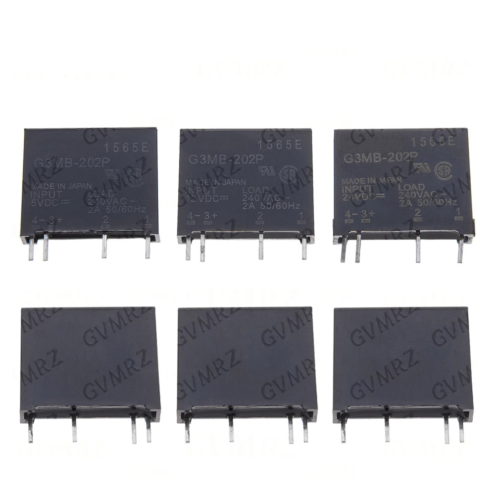 5V 12V 24V SIP SSR G3MB 202P DC-AC Solid State Relay Module G3MB-202P AC 240V 2A Snubber Circuit Resistor Relay Switch