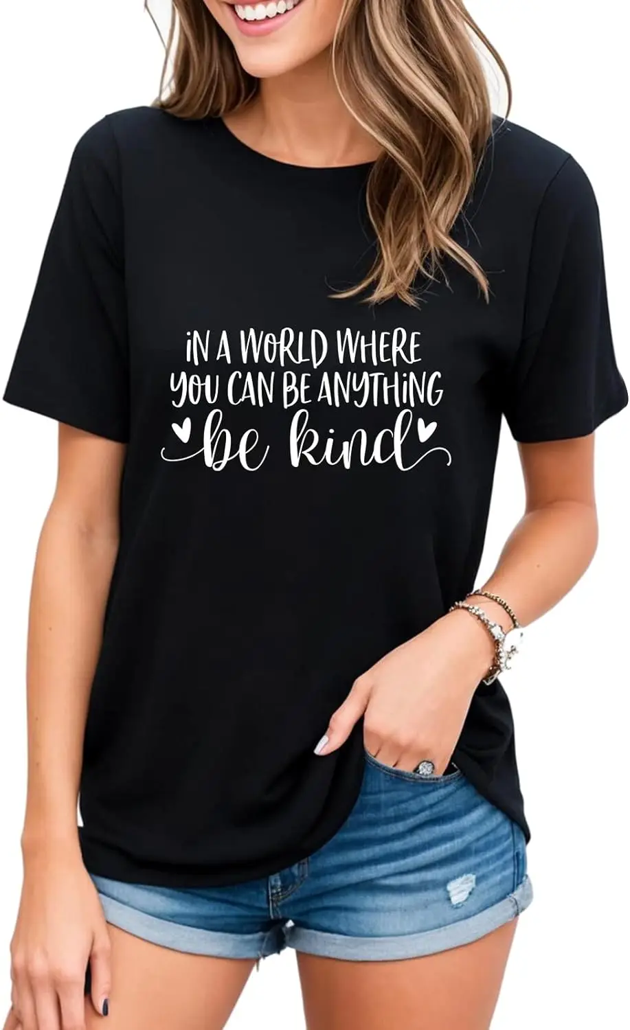 Funny Inspirational Teacher Fall Tees Tops Be Kind T Shirts Women Cute Graphic Blessed Shirt