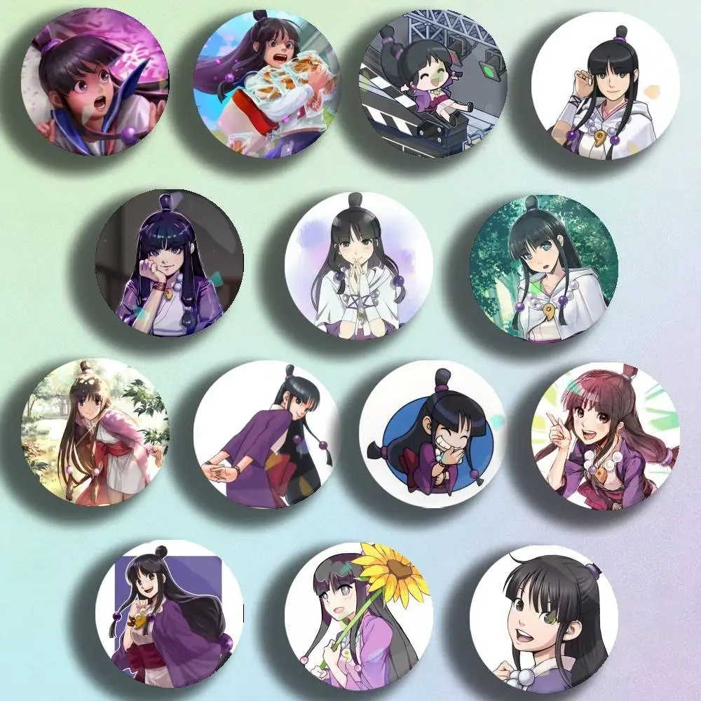 

Ace Attorney Maya Fey Badge Stage Brooches on Backpack Clothes Handmade Round Enamel Pins for Jewelry Gift Bag Accessory