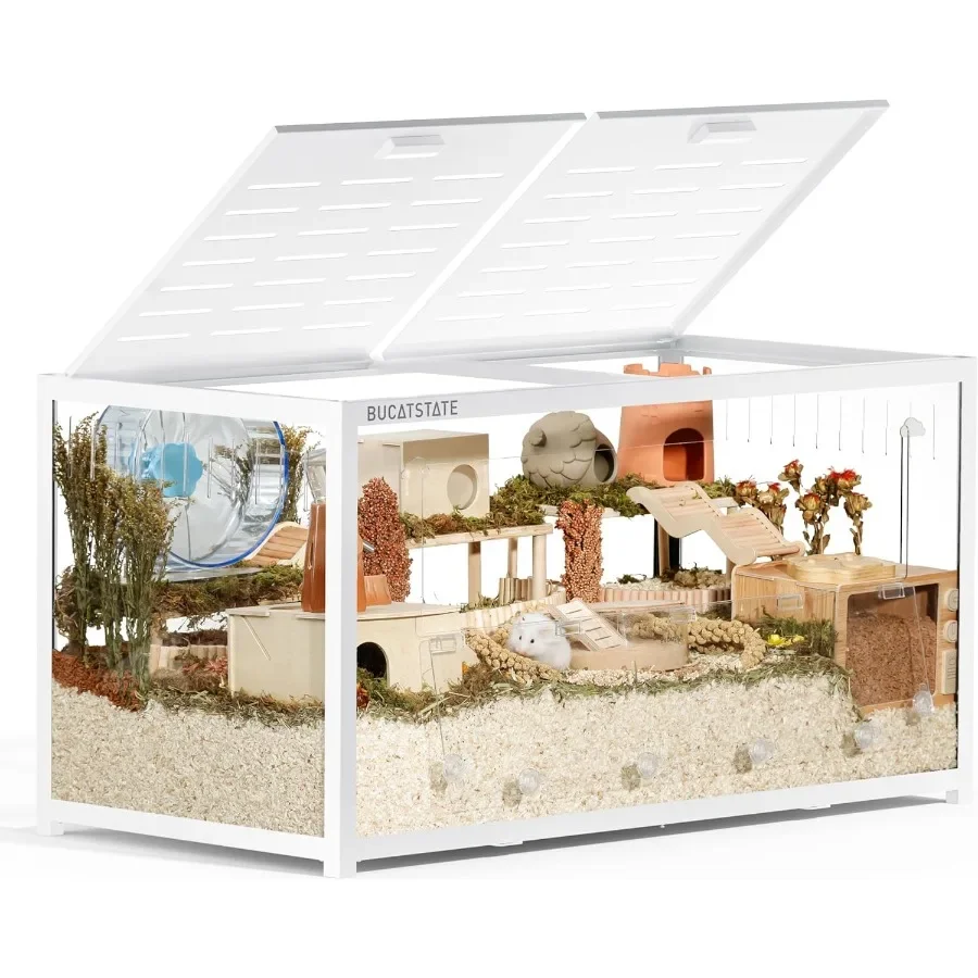 قفص الهامستر 3.0: قفص فأر معدني كبير قابل للتكديس مع وصول علوي سهل التجميع 47 لتر × 23.6 وات × 25.5 ارتفاع بوصة هامستر السوري القزم #1