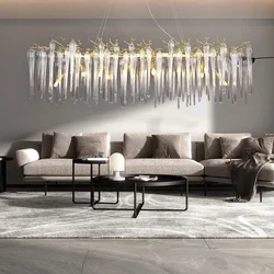 Chandelier Crystal Dining Room Designer Nordic Column Crystal Chandelier Lighting for Living Room Home Decoraction Lustre