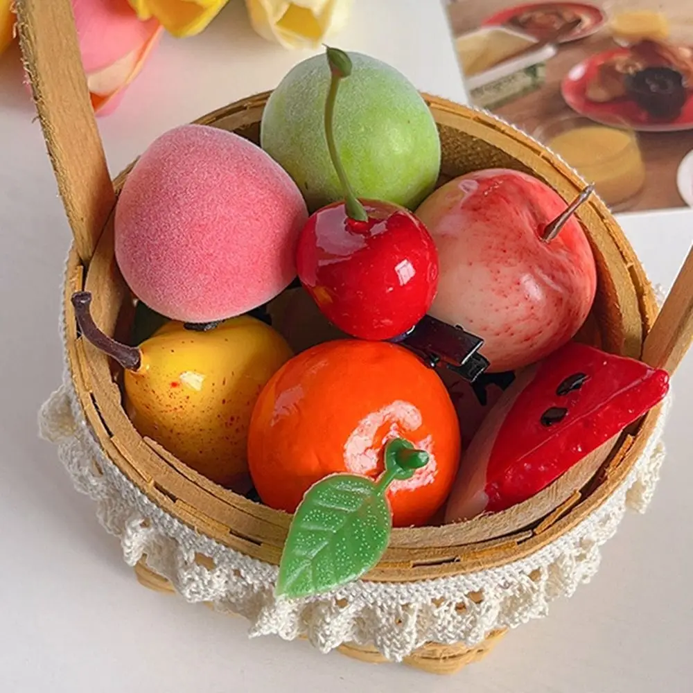 

Simple Cherry Simulation Fruit Hairpin Peach Fake Food Cute Hair Clip Cartoon Side Clip Girls