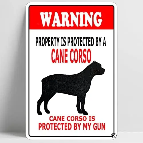 Warning Beware of Cane Corso Funny Metal Sign Decoration TIN SIGN