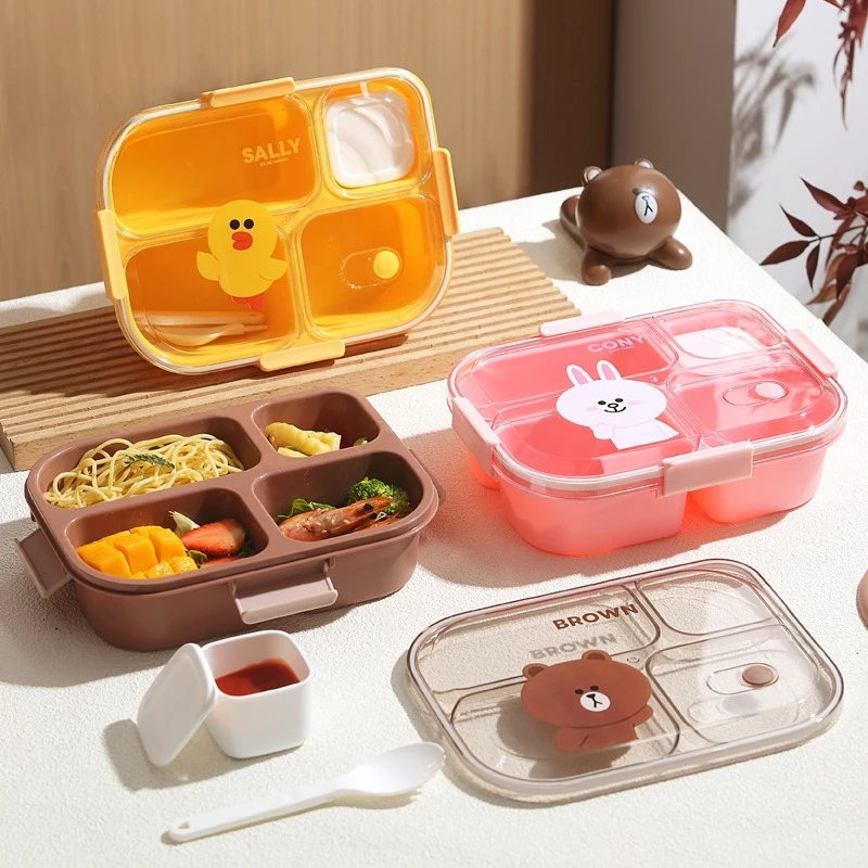 

Cartoon Lunch Boxes 1200ml Office Lunch Boxes Adults Portable Heat-Resistant Lunch Containers for Students Working Professionals