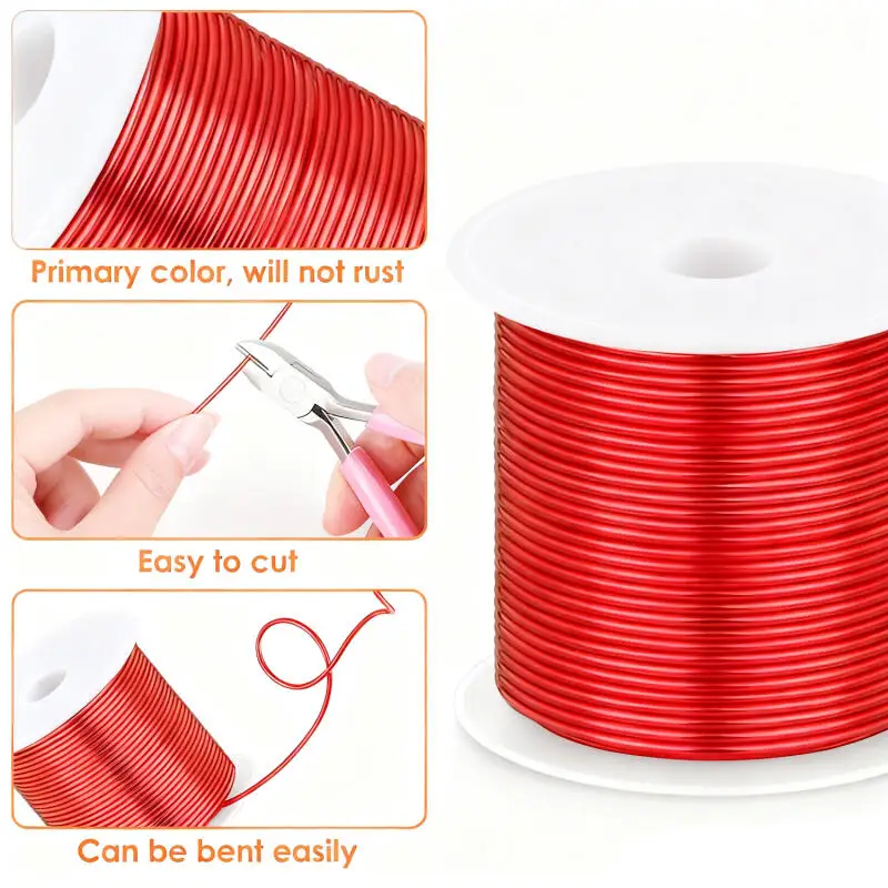 1 Roll Red Enameled Coppers Wire 0.1-1.0mm Magnet Winding Wire for Transformer, Motor, Coils, DIY Jewelry, Crafts