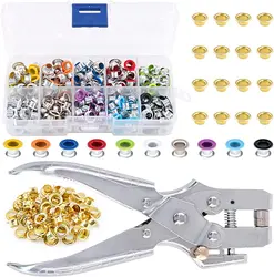 300/500 Sets 5mm Multi-color Metal Eyelets Grommets Kit With Installation Tools, For Leather, Canvas, Shoes, Belts, Bags, Crafts