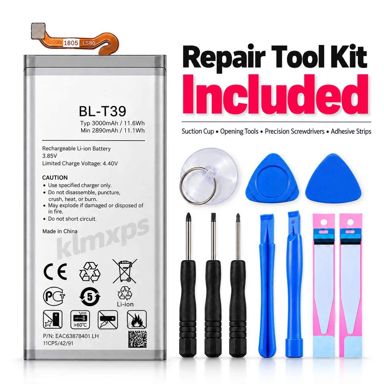 Premium Replacement Battery BL-T39 3000mAh For LG G7 ThinQ G7+ Q7 LM-G710 BLT39 Phone Repair Battery With Free Tool Kit view 6