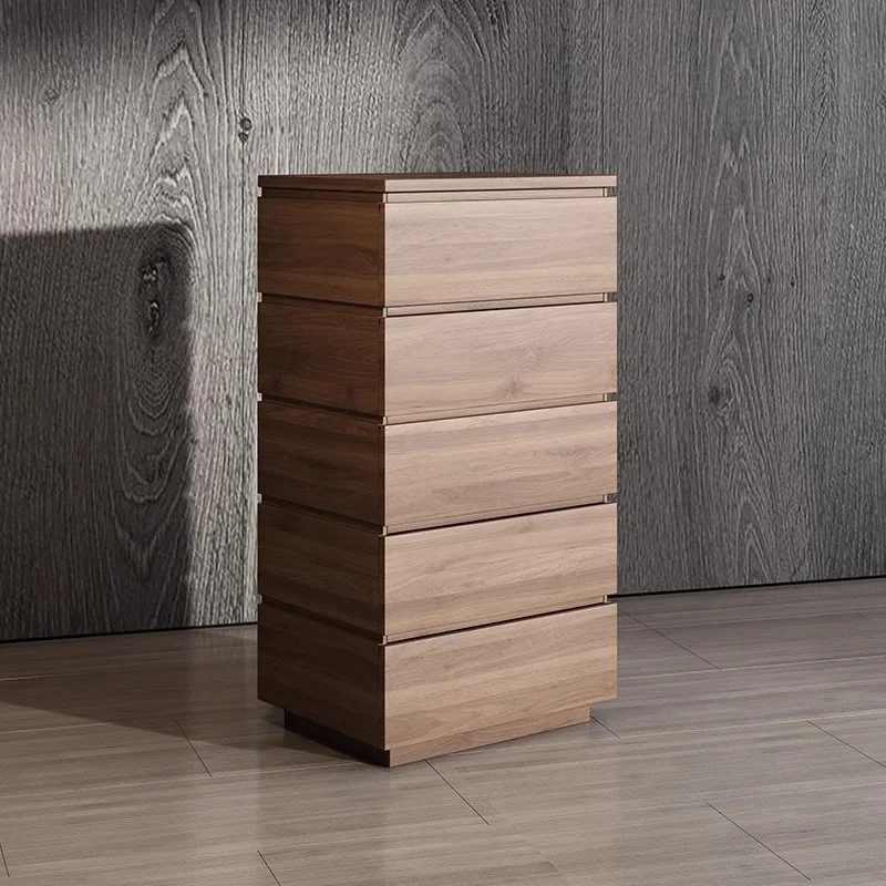 Nordic retro Italian modern black walnut chest of drawers living room solid wood locker drawer small apartment storage cabinet