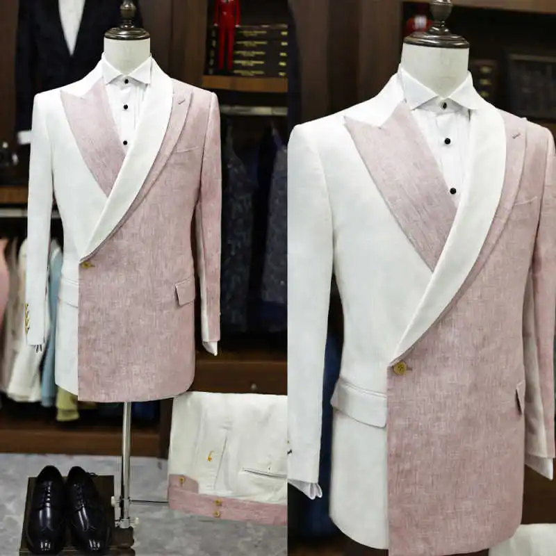 الزفاف الرجال البدلة الدعاوى الحفلات سليم صالح شهم مصممة خصيصا العريس سهرة 2-قطعة معطف السراويل المناسبات الرسمية ارتداء حجم مخصص