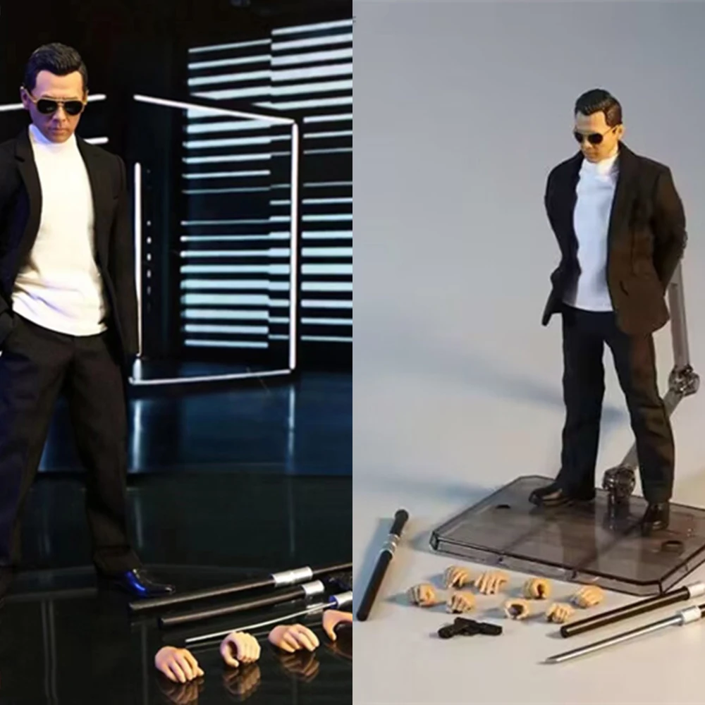 

A Toys A001 A002 1/6 1/12 Масштаб Donnie Yen Action Thriller Movies Caine 12'' 6'' Полный набор Мужской солдат Фигурка Модель Куклы