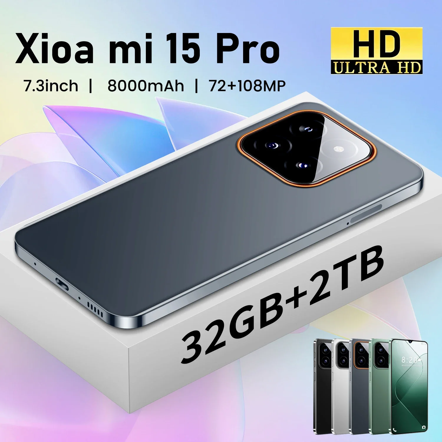 Original Mobile Phones Deals Xioa mi 15 Pro Smartphone 7.3 inch Full Screen 4G 5G Cell Phone 8000mAh Brand New Phones Global