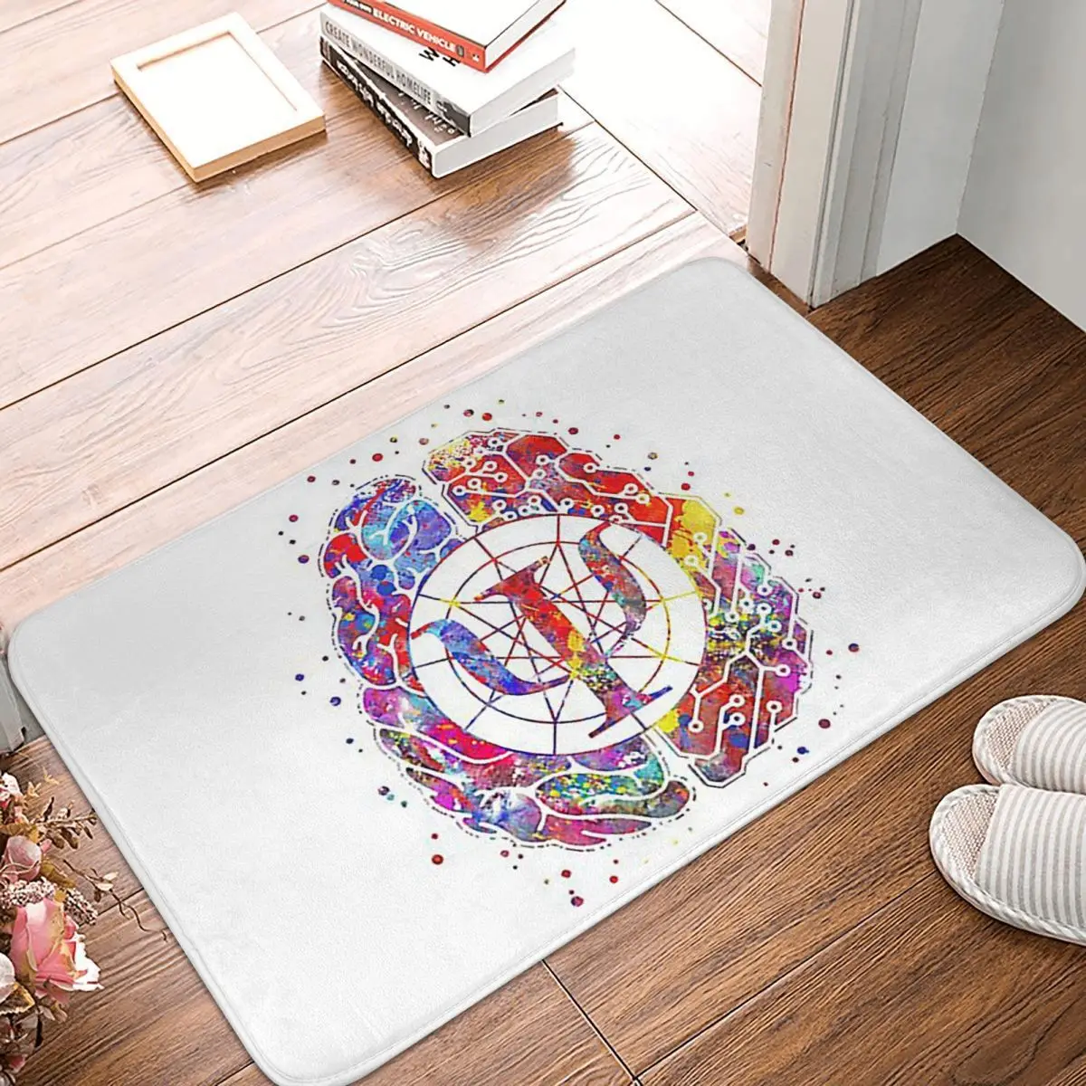 Psychology Psi Symbol And Brain Anti-slip Doormat Floor Mat Antiwear Carpet Rug for Kitchen Entrance Home Bedroom Footpad Mats