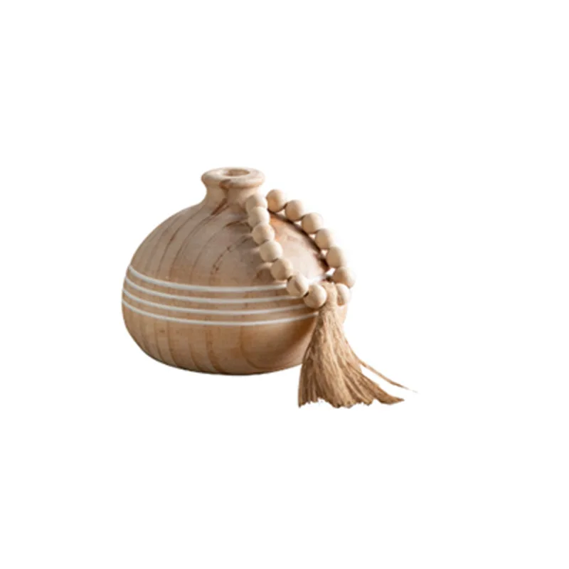 

Solid wood bay window ornament, log wind homestay decoration vase, living room dining table dry vase flower ware
