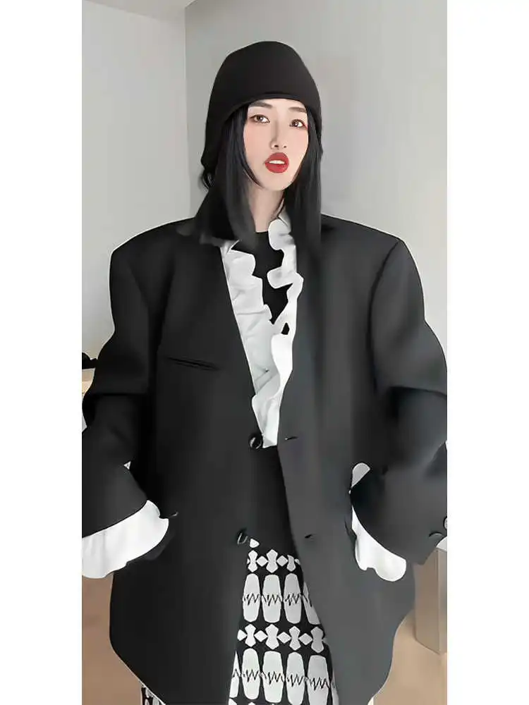 Manteau d'extérieur pour femmes, Blazer féminin, Bandage, Texture Textile grossier, offre spéciale, Harajuku gothique Y2K Punk E Girl