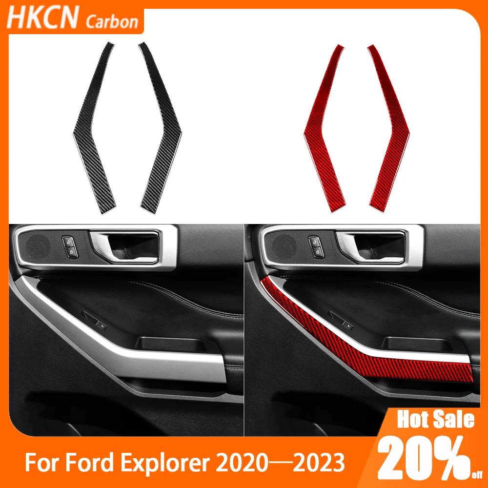 

Carbon Fiber Inenr Door Decorative Panel Car Accessories Interior Cover Trim Sticker Modification For Ford Explorer 2020—2023