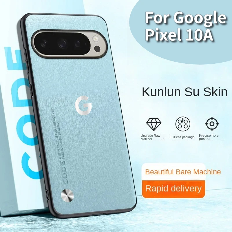 "G" Logo Plain Leather Soft Case for Google Pixel 10 9 8 7 6