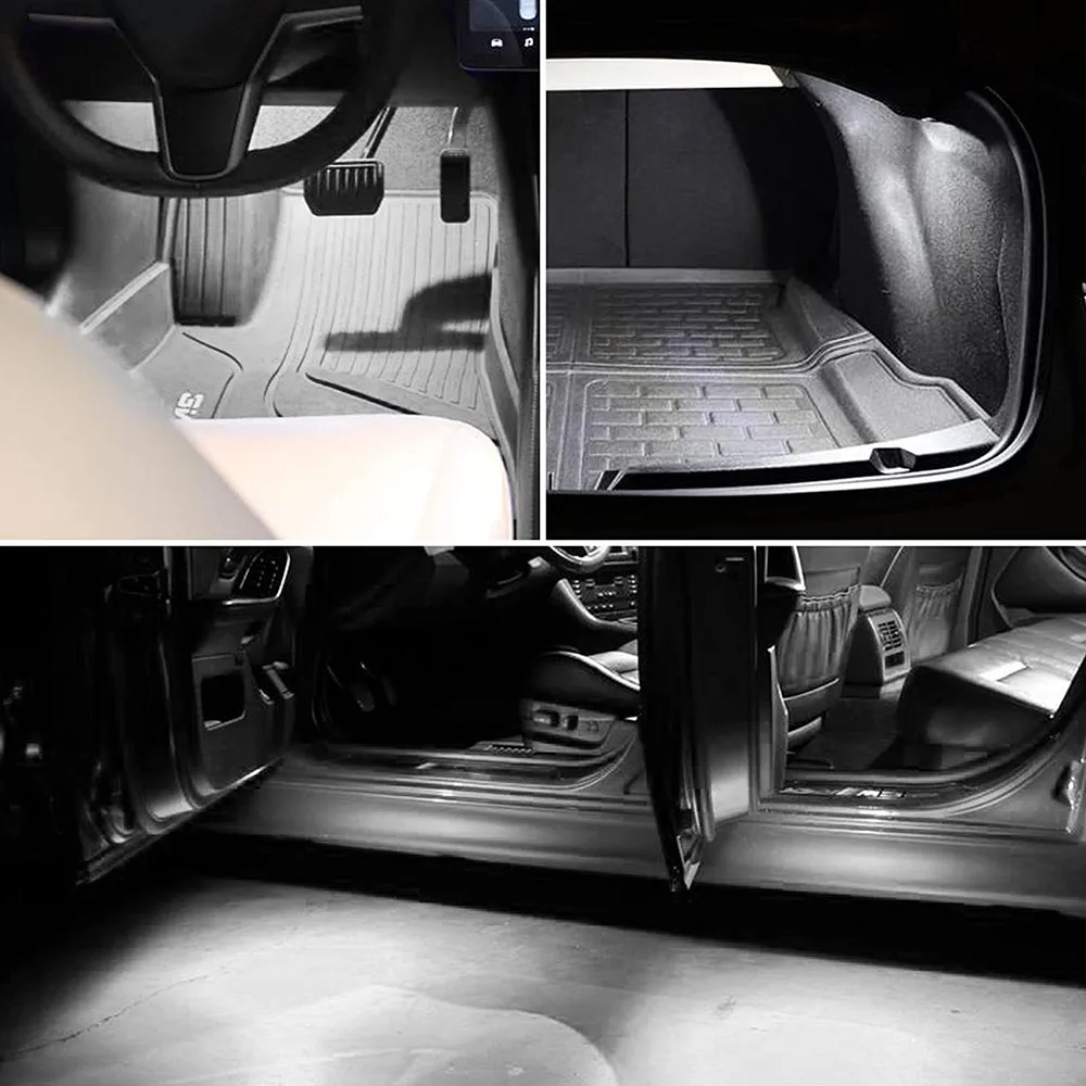 Per Tesla Model 3 Y S X lampadine per illuminazione a LED per interni Ultra-luminose Kit accessori Fit Trunk, Frunk, pozzanghera per porte, luci per