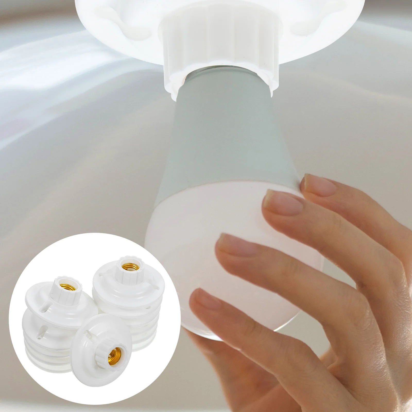 

12 Pcs Plum Lamp Holder Ceiling Light Base Socket Desk Easy Installation E27 Adapter Plastic Bulb Replacement Kitchen