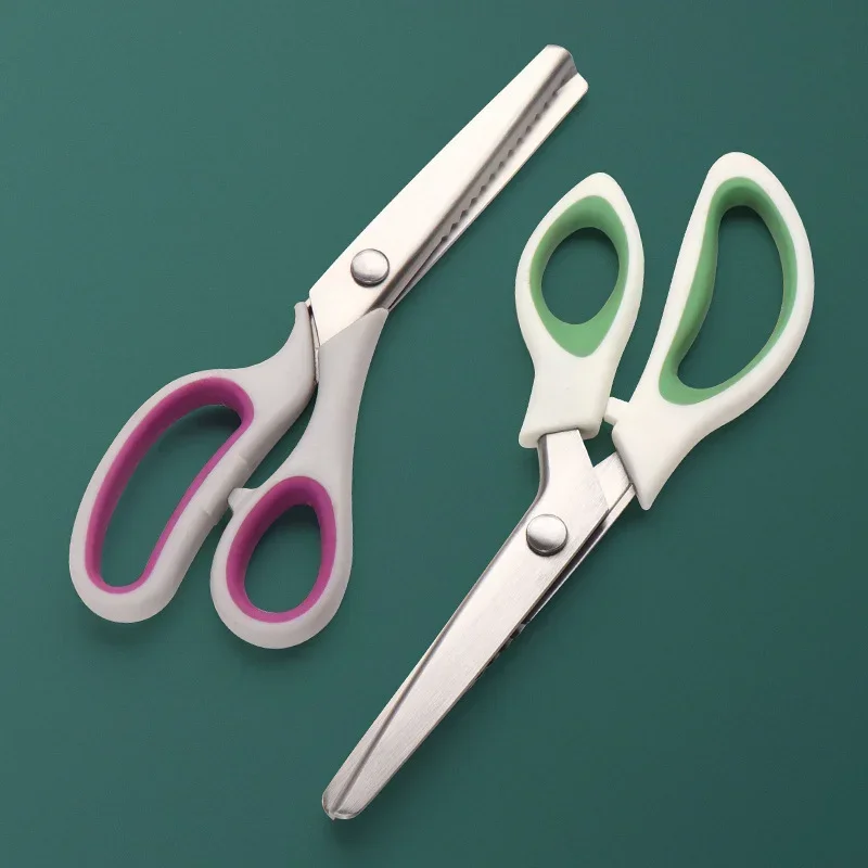 Professional Chisel Pinking Shears Stainless Steel Dressmaking Scissor Serrated Scalloped Sewing Tailor Zigzag Fabric Scissors