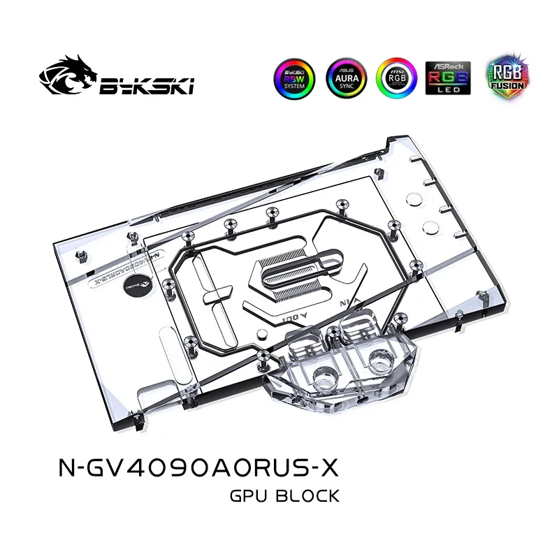 Imagem -03 - Bykski-bloco de Gpu de Refrigeração a Água para Gigabyte Aorus Rtx 4090 Master 24g Placa de Vídeo Gaming oc Radiador de Cobre N-gv4090aorus-x