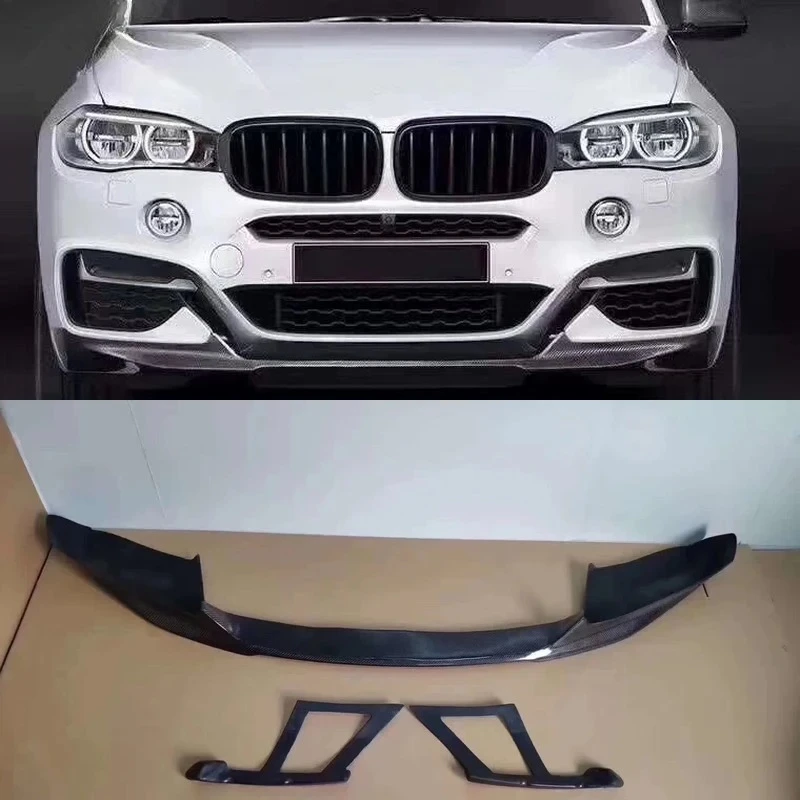 

for BMW F15 X5 F16 X6 2014-2018 Carbon Fiber Car Front Bumper Lip Spoiler Body Kit