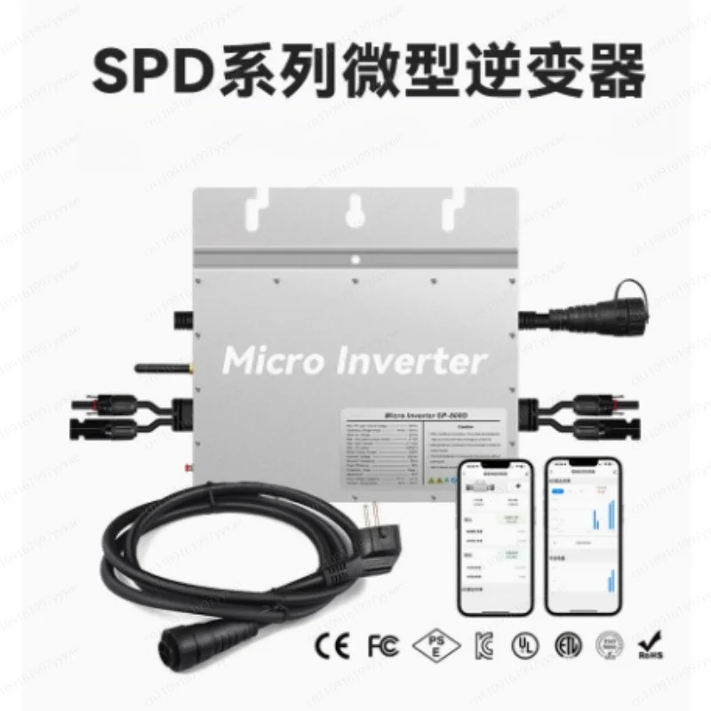 800W Balcony Grid‑Tied Micro‑Inverter Adjustable Output Power With WiFi APP Real‑Time Monitoring for Solar PV System