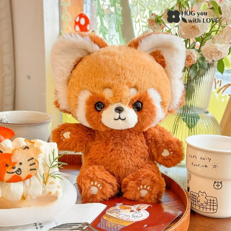 

Red Panda Plush Toys Panda and Friends Hug Plush Doll Poseable Figurine Kawaii Little Panda Animal Model Surprise Box Girl Gifts