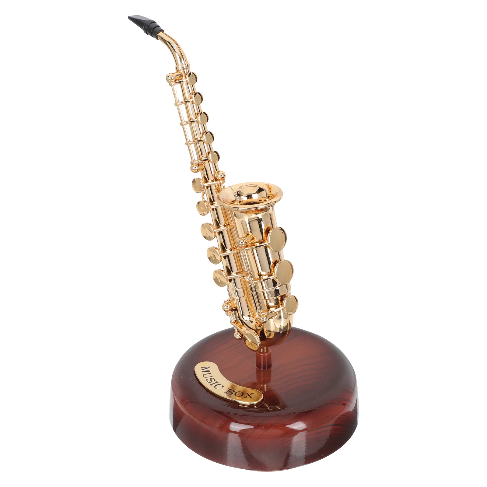 

Saxophone Music Box Musical Instruments Decoration Delicate Adornment Gift for Housewarming Violin Desktop Plastic Child