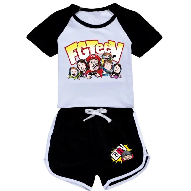 

AIAI 2025Fgteeve Kids Clothes Boys Girls Tshirts + Shorts Tracksuits Suits Summer Children Toddler Sports Cotton Clothing Fgteev