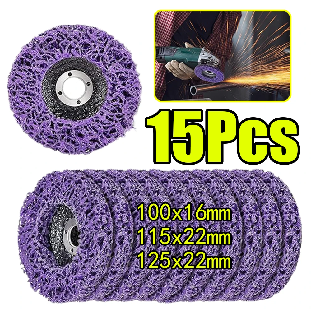 

1-15Pcs 100/115/125mm Coral Disc Poly Strip Disc for Angle Grinder Metal Woodworking Rust Removal Cleaning Polishing Abrasives