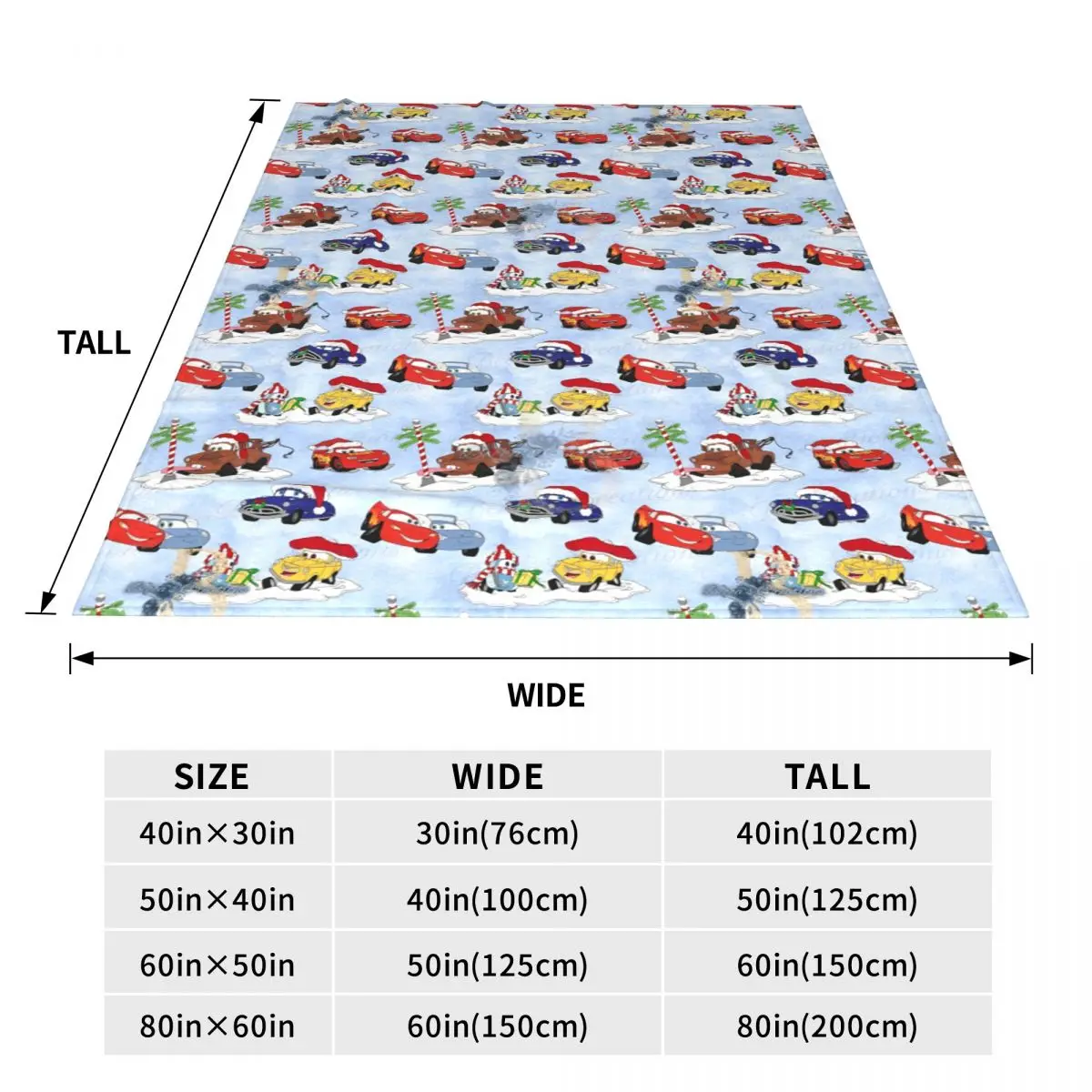 Cars Rains McQueen Cars Cartoon Throw Blanket, Soft Warm Blanket, Couvre-lit au glouton pour chambre à coucher, Couvre-lit esthétique, Noël