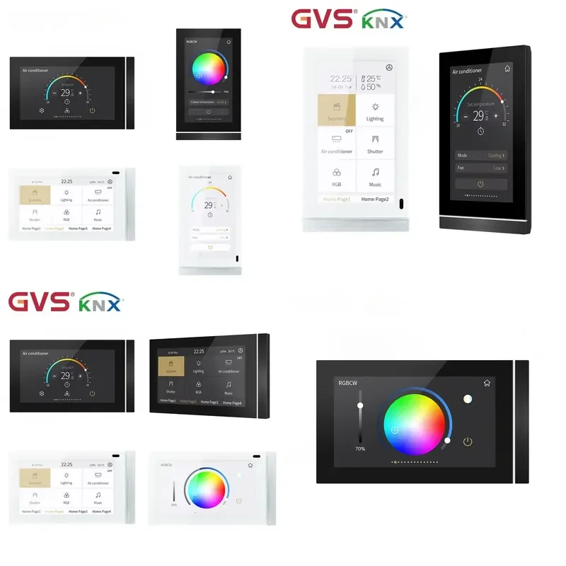 for KNX Smart Home 5 inch IPS Touch Control Wall Mounted Switch Full Functionality Building Automation System Panel