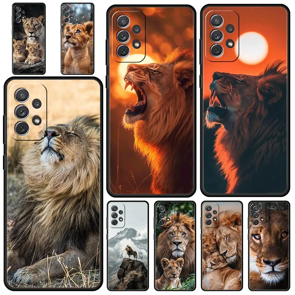 Capa de telefone para samsung galaxy a15 a13 a51 a71 a41 a31 a21s a03s a05 a35 a32 a55 a23 a25 a33 a53 a73 5g leão alpha masculino cub capa
